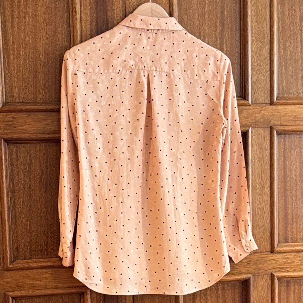 Sezane Ann Silk Button Down Shirt Blush Floral Dot Sz 34/US 2 - Picture 10 of 10